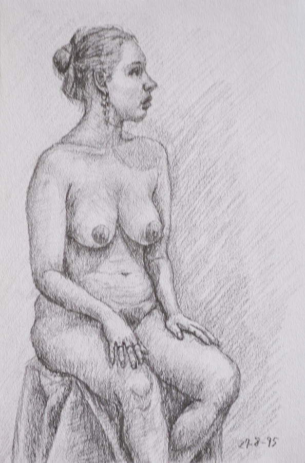 Nude study #150 Drawing by Masami Iida
