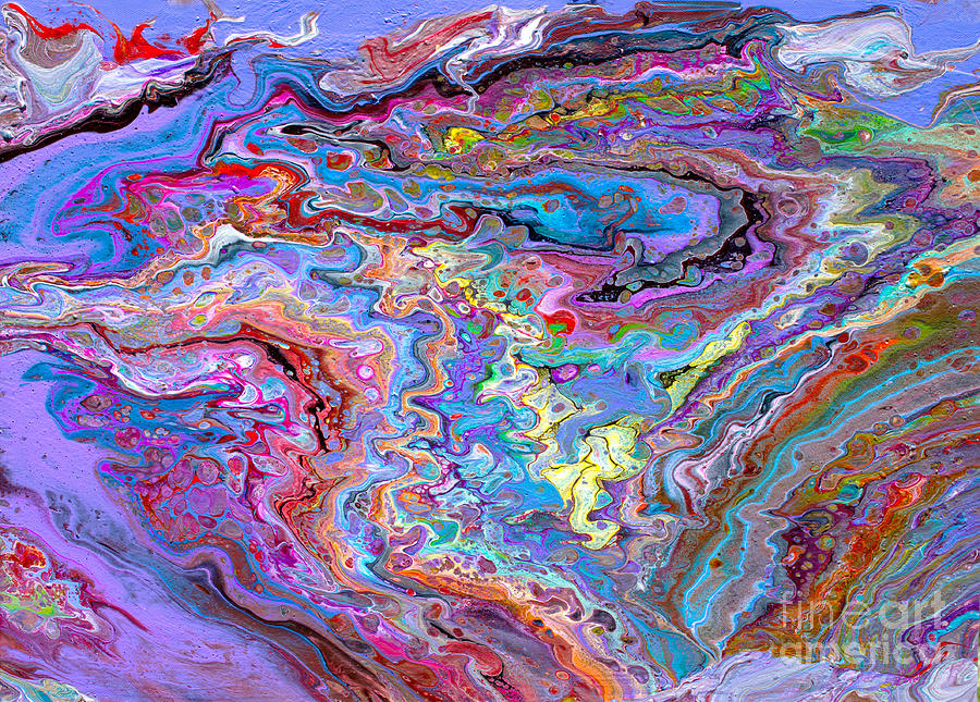 #153 Psychedelic Pour Extrordinaire #153 Painting by Priscilla Batzell Expressionist Art Studio Gallery