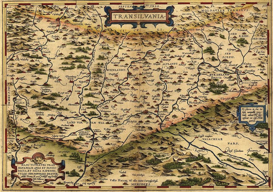 Map Photograph - 1570 Map Of Transylvania, Now by Everett