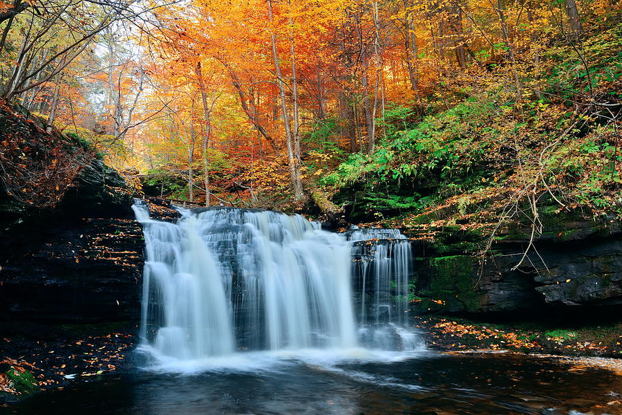 Autumn waterfalls #16 Photograph by Songquan Deng