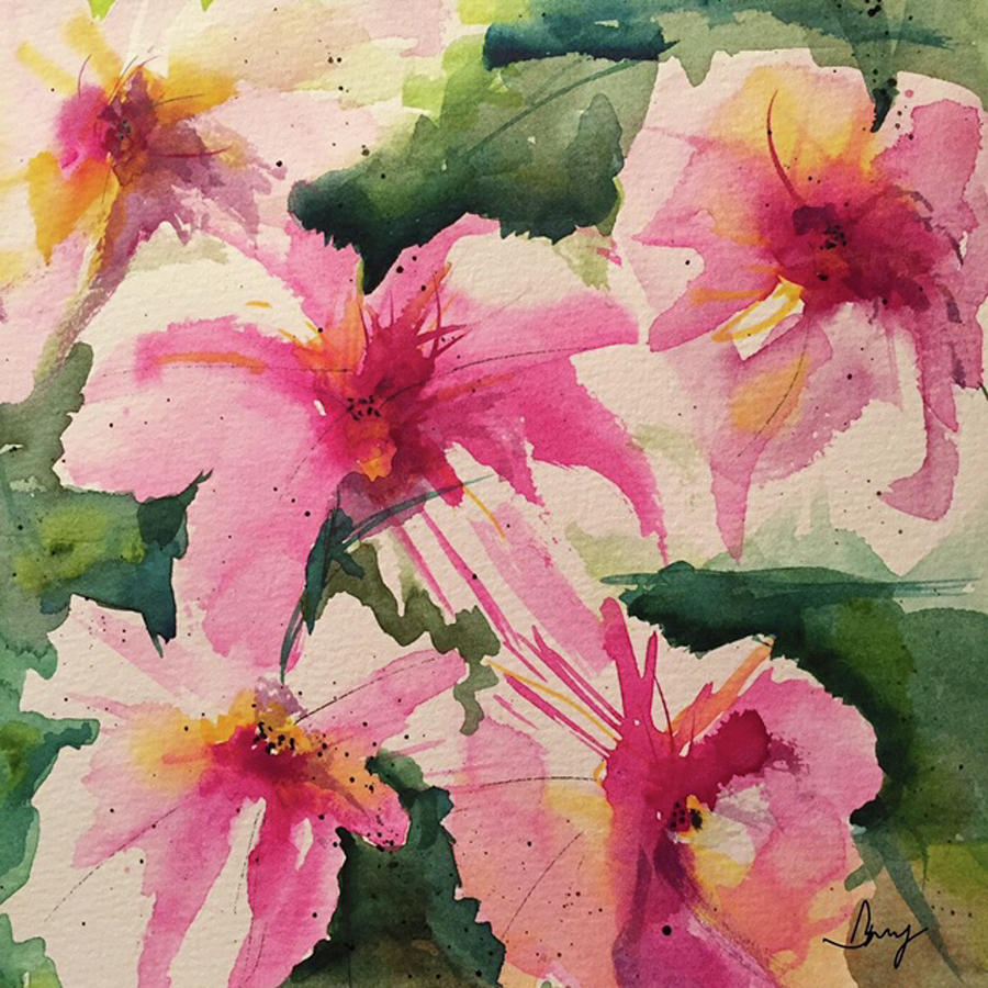 Sweet Pink Florals Painting by Bonny Butler