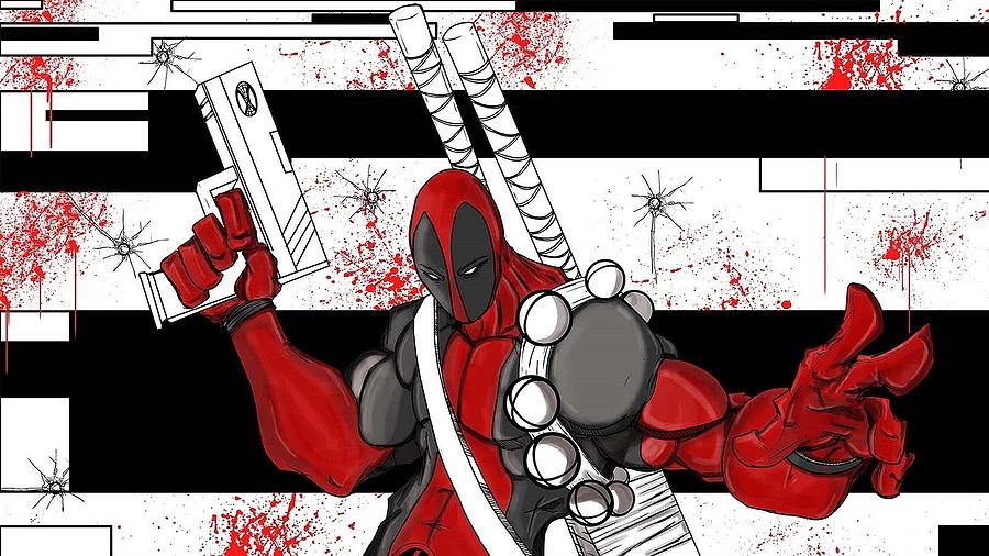 Deadpool Digital Art - Deadpool #16 by Super Lovely