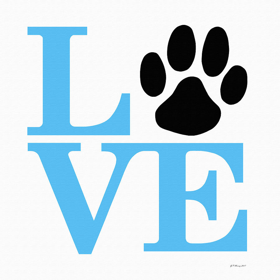Dog Paw Love Sign #16 Digital Art by Gregory Murray