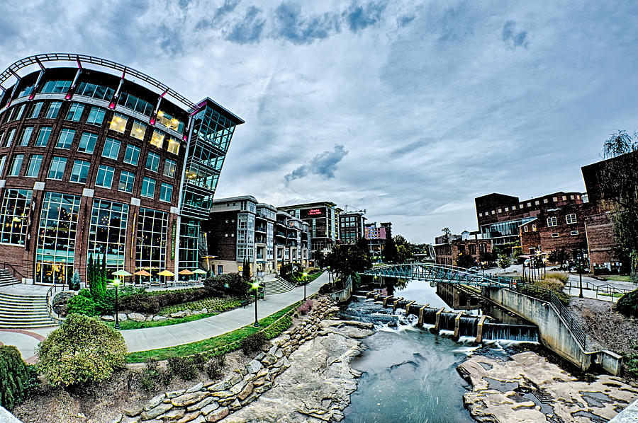 Downtown Of Greenville South Carolina Around Falls Park Photograph by