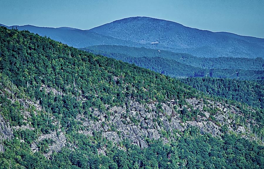 Hawksbill Mountain at Linville gorge with Table Rock Mountain la #16 Photograph by Alex Grichenko