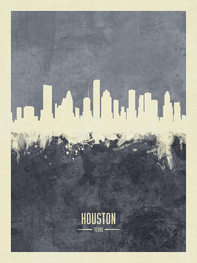 Houston Texas Skyline #16 Digital Art by Michael Tompsett