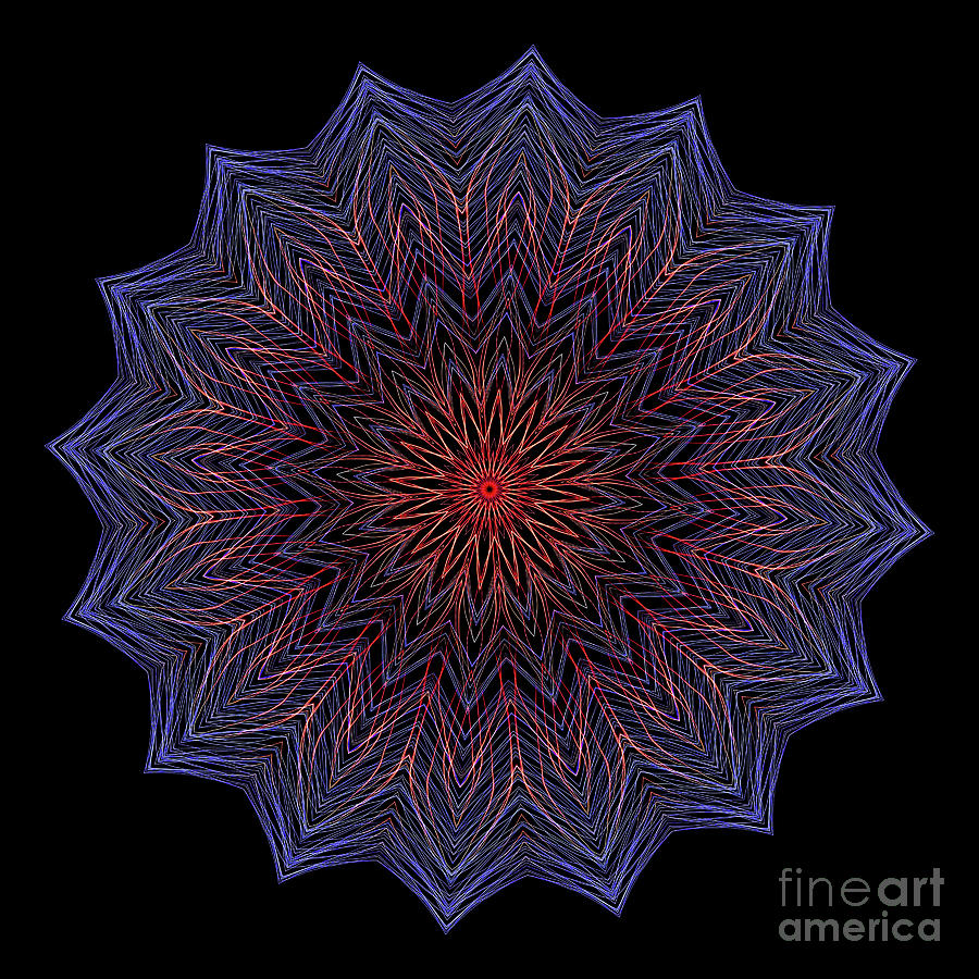 Kaleidoscope Image Created from Light Trails #16 Digital Art by Amy Cicconi