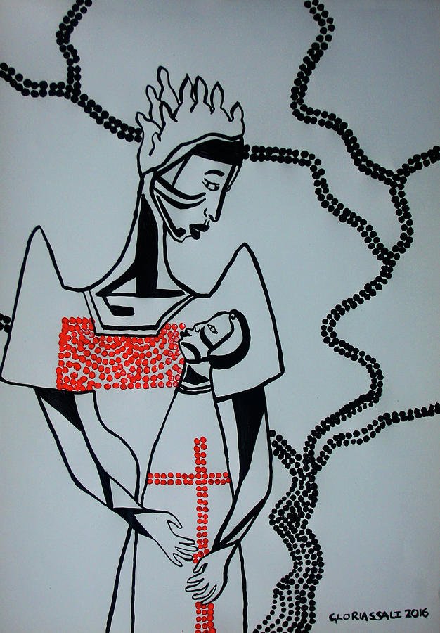 Madonna and Child #16 Painting by Gloria Ssali