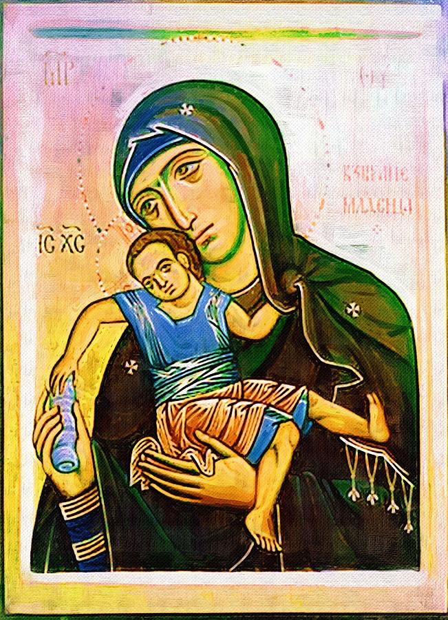 Богородица с младенцем на руках фото