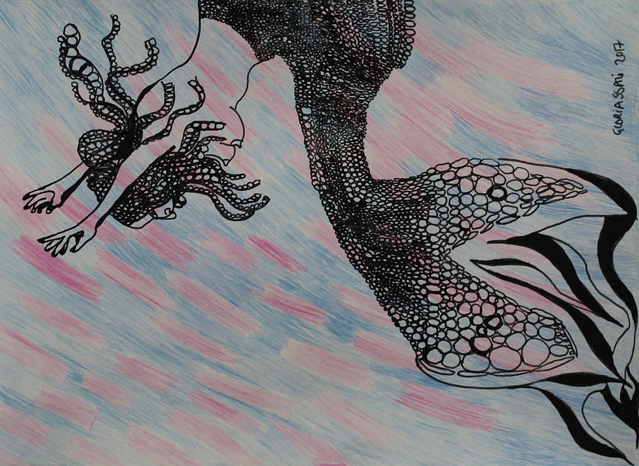 Mermaid #16 Painting by Gloria Ssali
