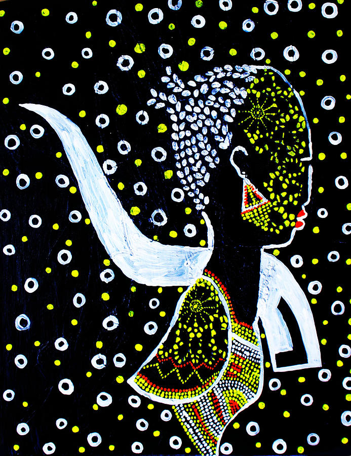 Nuer Bride - South Sudan #16 Painting by Gloria Ssali