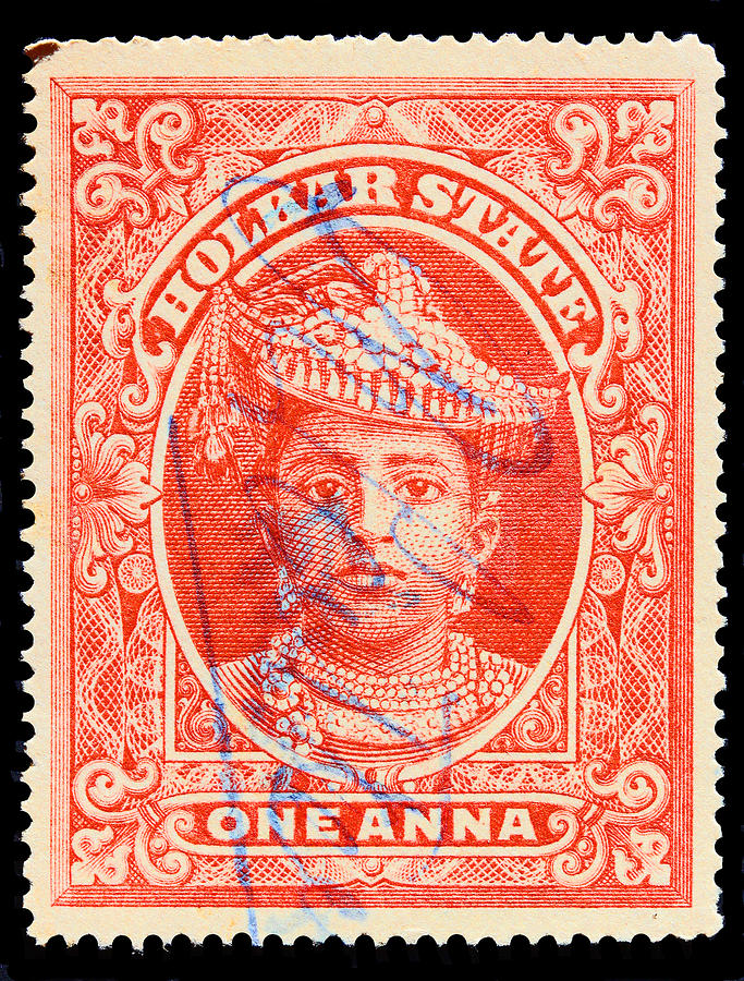 Old Indian Postage Stamp 16 by James Hill