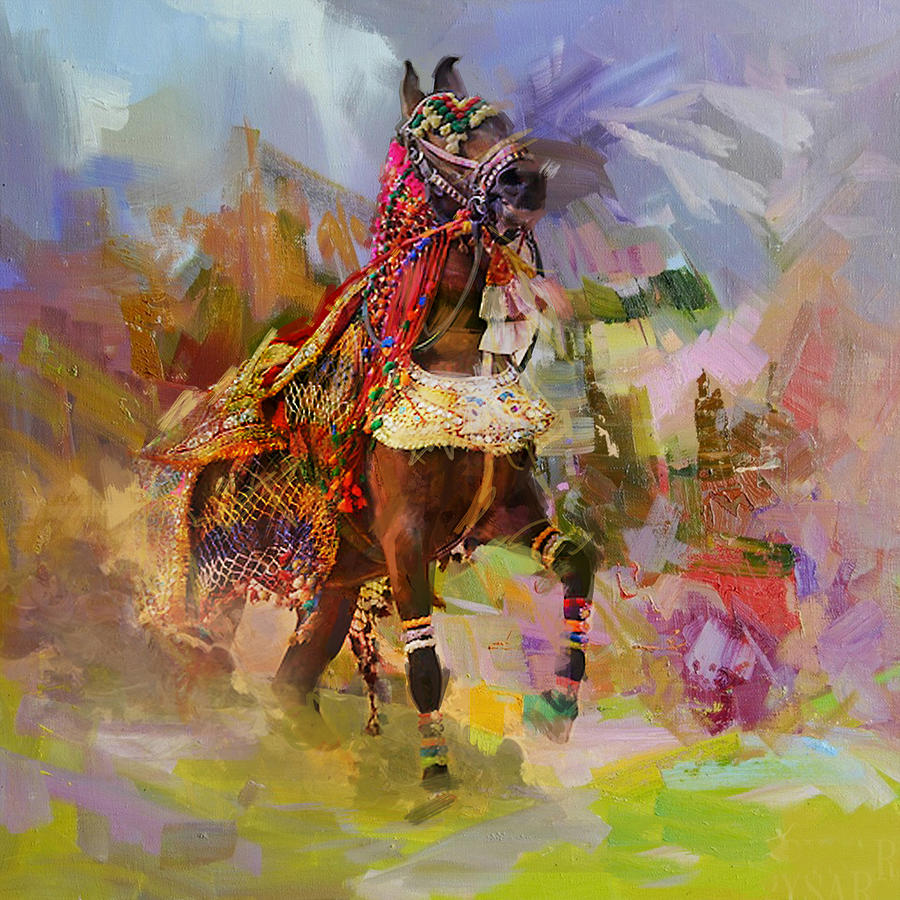 16 pakistan folk Punjab B Painting by Maryam Mughal