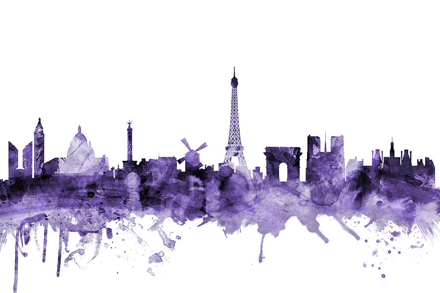 Paris France Skyline #16 Digital Art by Michael Tompsett