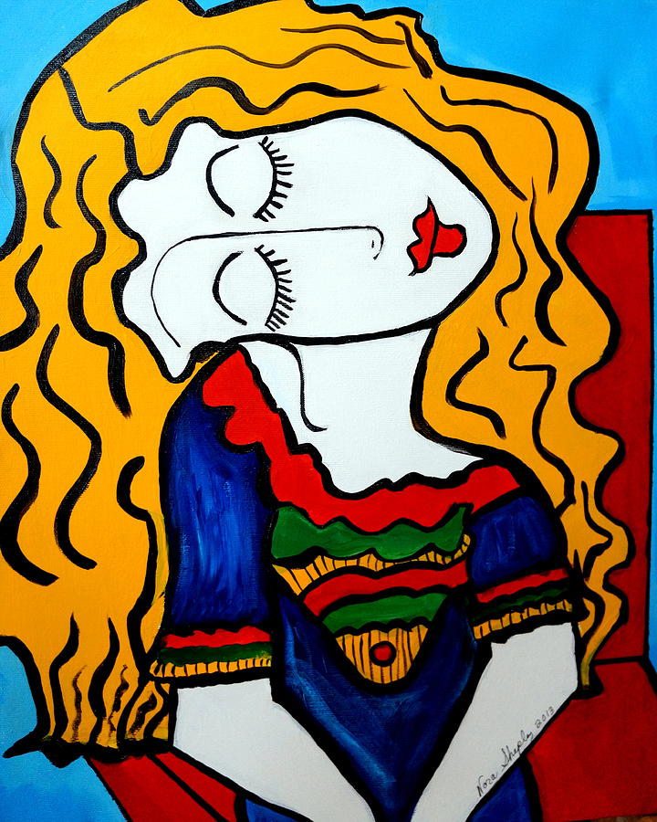  Shy Girl Picasso By Nora Painting by Nora Shepley