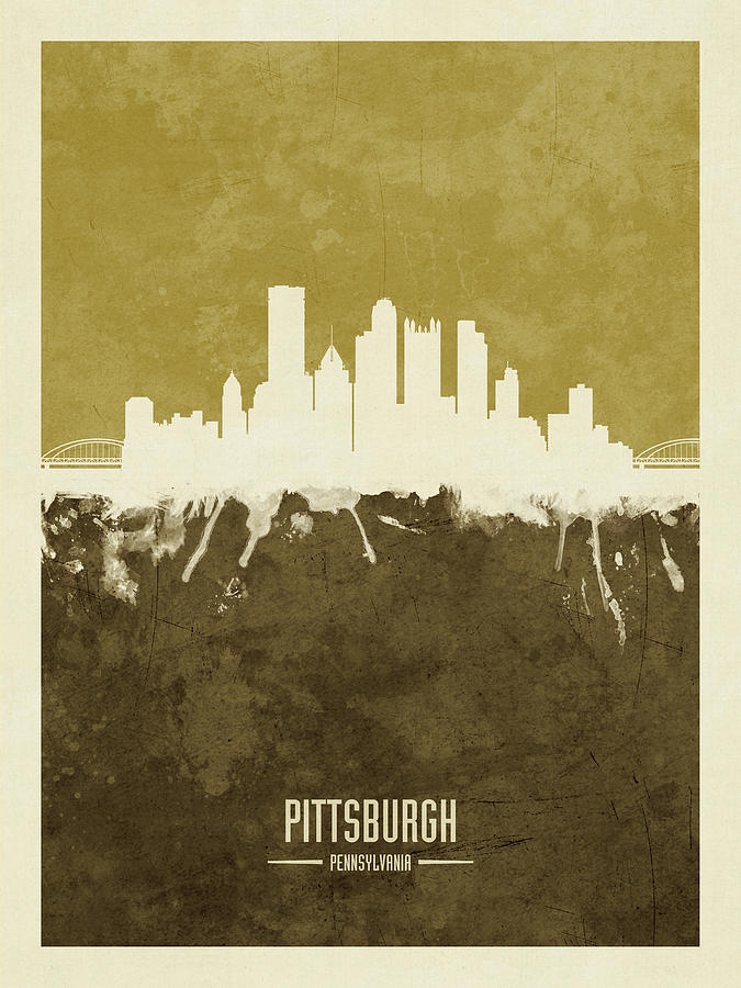 Pittsburgh Pennsylvania Skyline #16 Digital Art by Michael Tompsett
