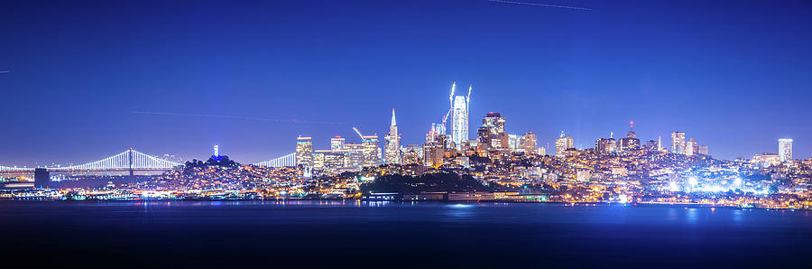 San Francisco California Cityscape Skyline At Night #16 Photograph by Alex Grichenko