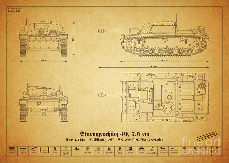 Sd. Kfz. 142-1. The Sturmgeschutz - Stug IIi Digital Art by Marcel Thomas