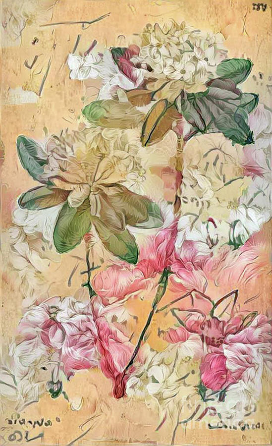 Shabby Chic Botanical Flowers #16 Digital Art by Amy Cicconi
