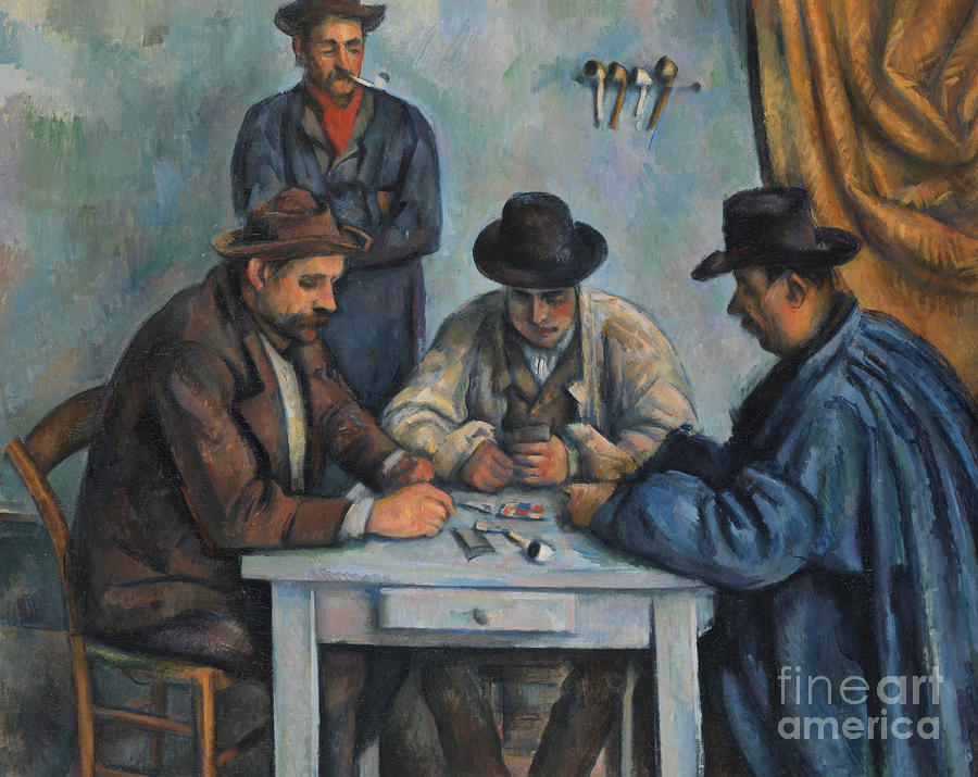 The Card Players Painting by Paul Cezanne