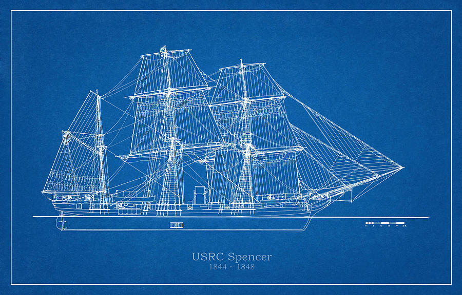 U.S. Coast Guard Revenue Cutter Spencer Drawing by StockPhotosArt Com ...