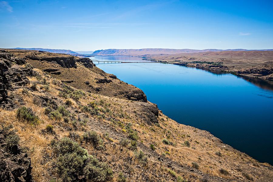 Wanapum Lake Colombia River Wild Horses Monument and canyons #16 Photograph by Alex Grichenko