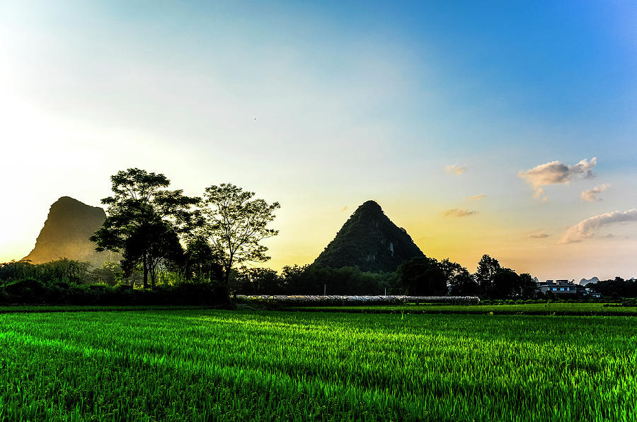 The beautiful karst rural scenery #160 Photograph by Carl Ning