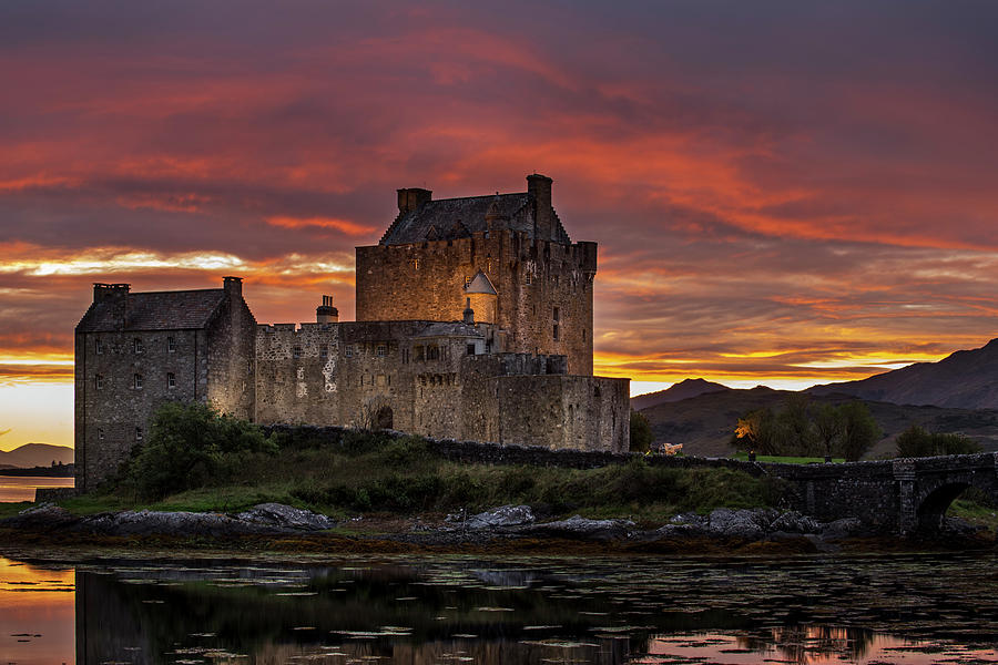 Eilean Donan Castle at sunset, Scotland Photograph by Arterra Picture Library