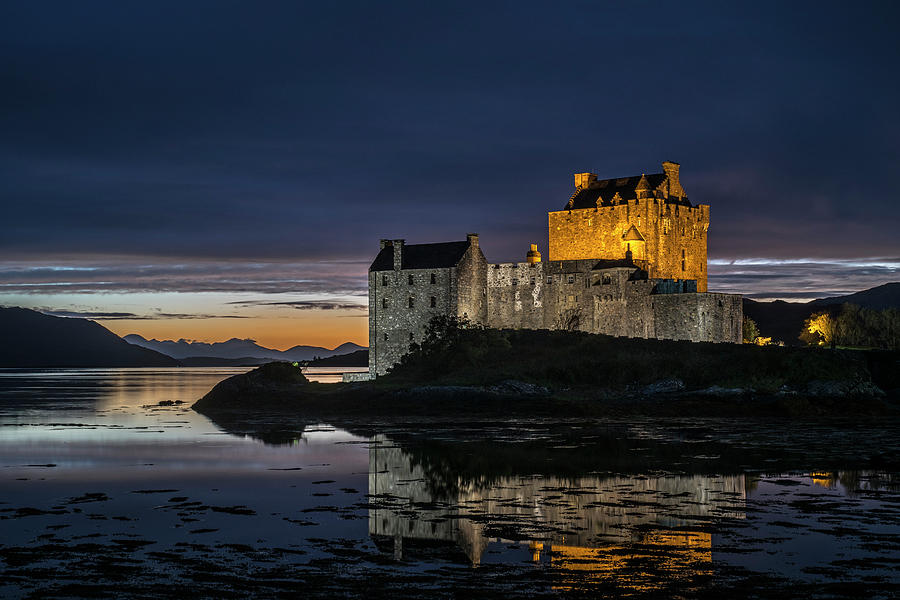 Castle Photograph - Eilean Donan castle at night, Scotland by Arterra Picture Library