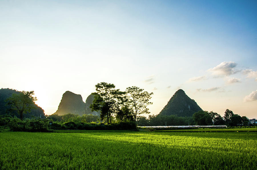 The beautiful karst rural scenery #163 Photograph by Carl Ning