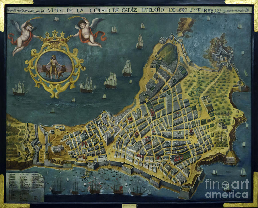 1647 View of the City of Cadiz Anonymous Painting Photographed Photograph by Pablo Avanzini