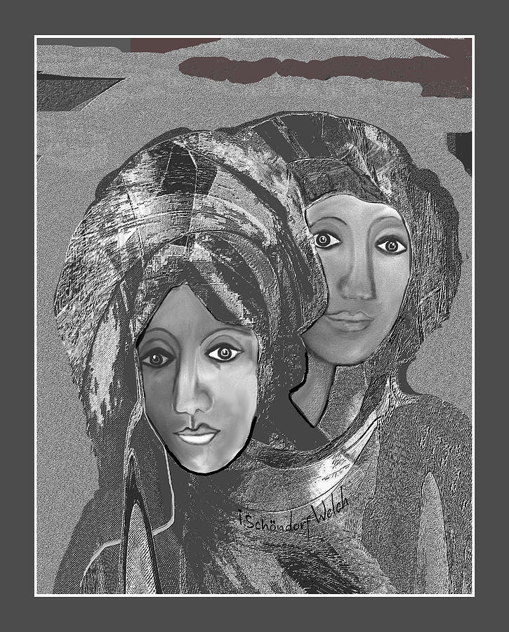 1667 Digital Art - 1667 - The Sisters by Irmgard Schoendorf Welch