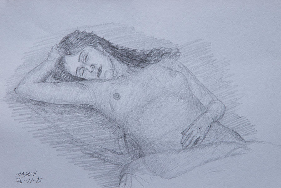 Nude Study #168 Drawing by Masami Iida