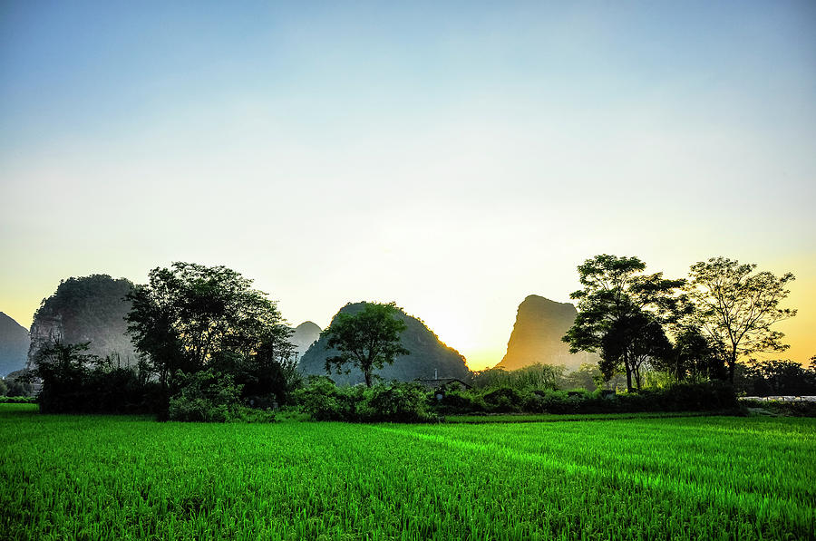 The beautiful karst rural scenery #168 Photograph by Carl Ning