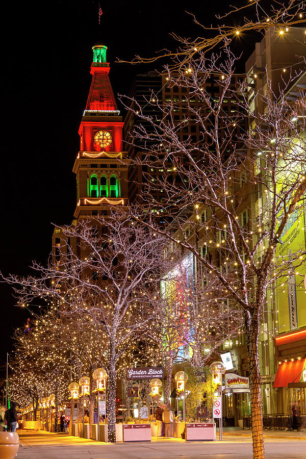 16th Street Mall Denver CO Holiday Lights Photograph by Teri Virbickis