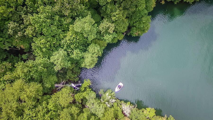 aerial of South Carolina Lake Jocassee Gorges Upstate Mountains #17 Photograph by Alex Grichenko