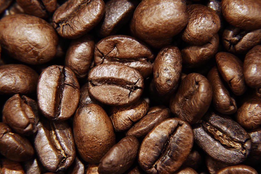 Coffee Photograph - Coffee beans #17 by Les Cunliffe