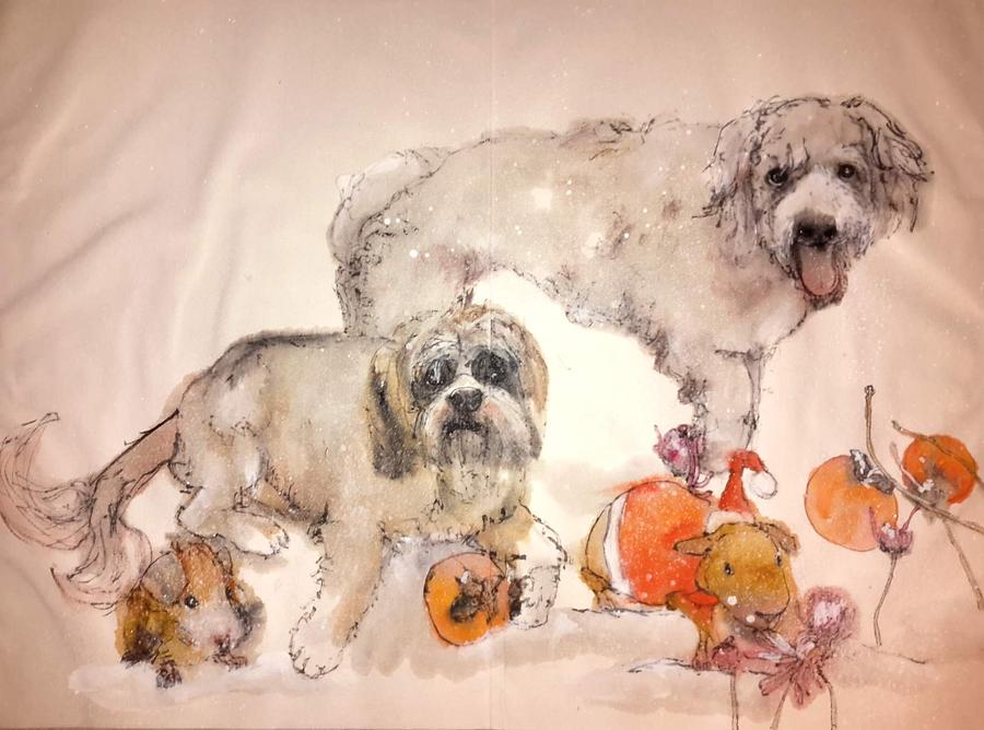 Dogs dogs dogs album  #17 Painting by Debbi Saccomanno Chan