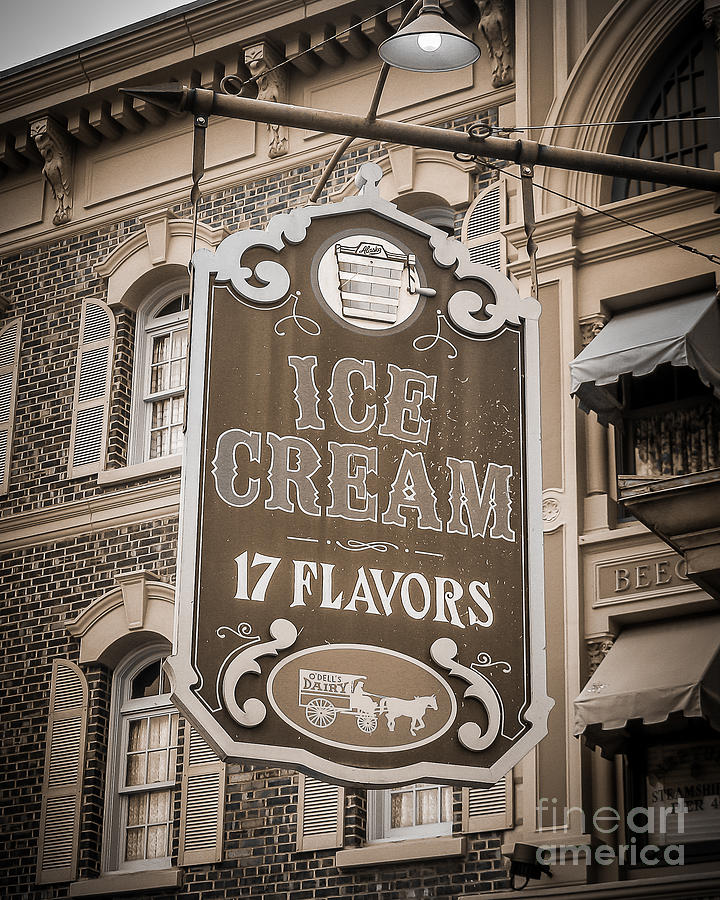 Sign Photograph - 17 Flavors by Perry Webster