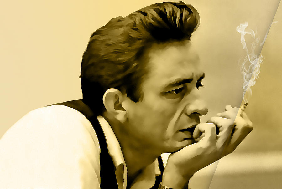 Johnny Cash #17 Mixed Media by Marvin Blaine