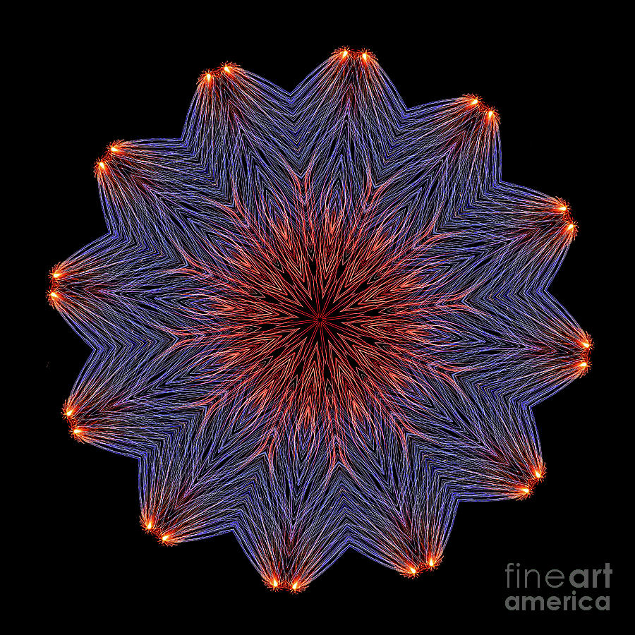 Kaleidoscope Image Created from Light Trails #17 Digital Art by Amy Cicconi