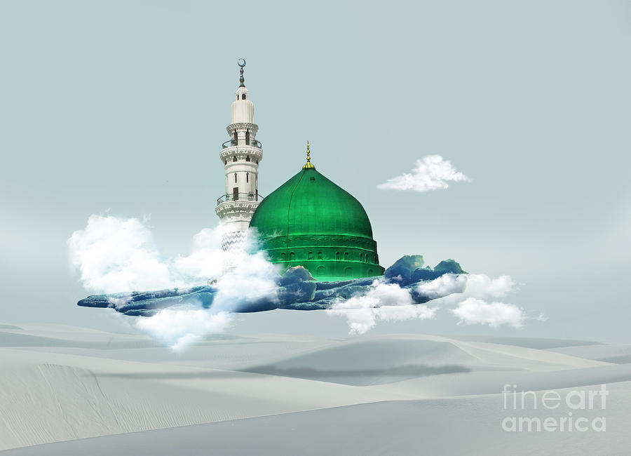 Masjid Nabawi Green Dome Art Print