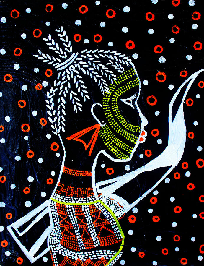 Nuer Bride - South Sudan #17 Painting by Gloria Ssali
