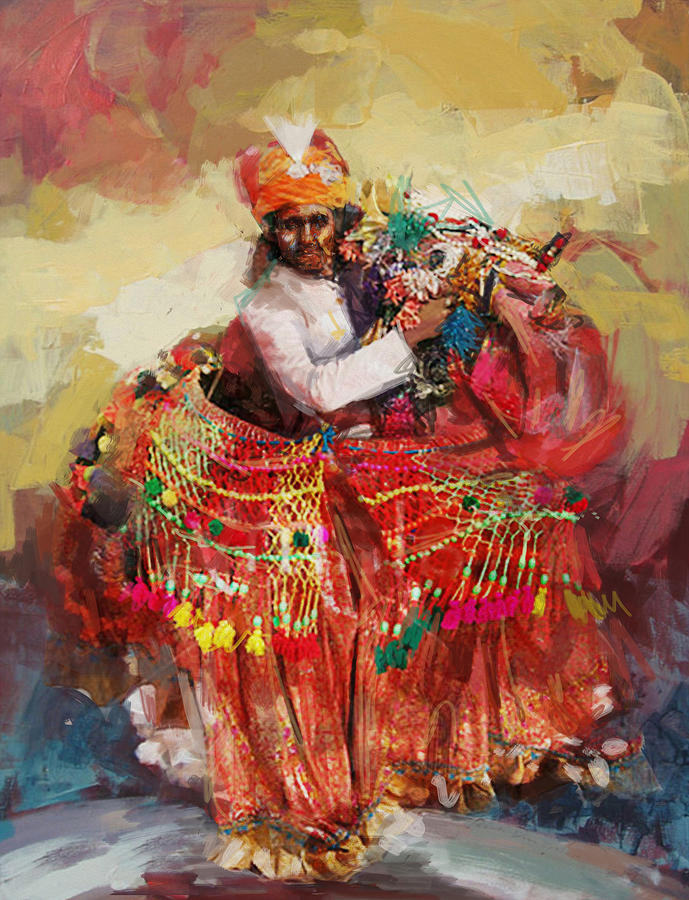 17 pakistan folk Punjab Painting by Mahnoor Shah 