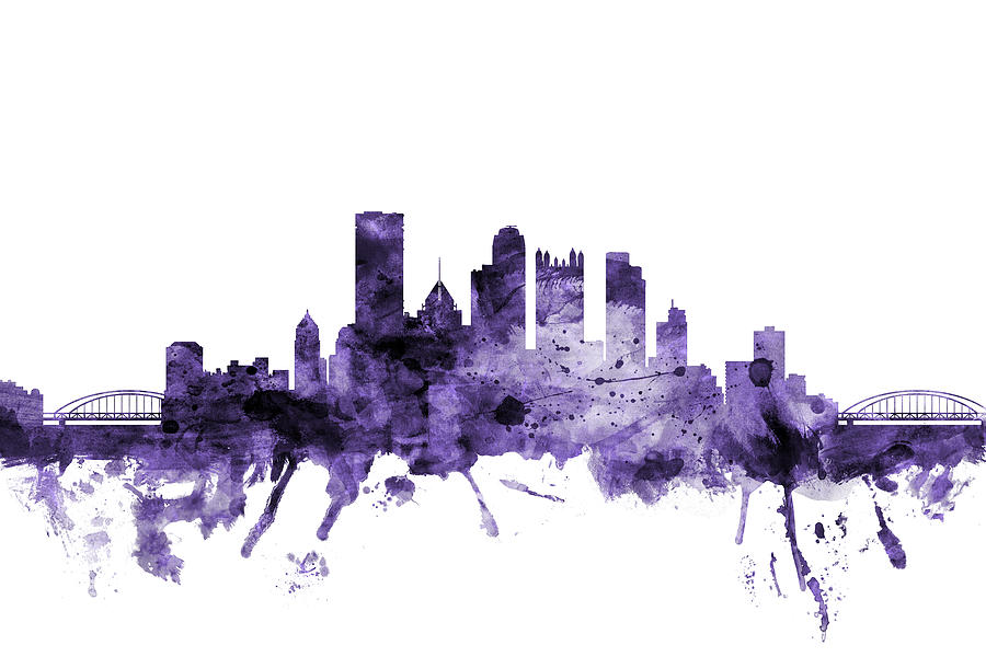 Pittsburgh Pennsylvania Skyline #17 Digital Art by Michael Tompsett