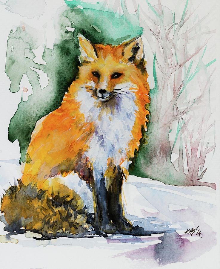 Red fox #17 Painting by Kovacs Anna Brigitta