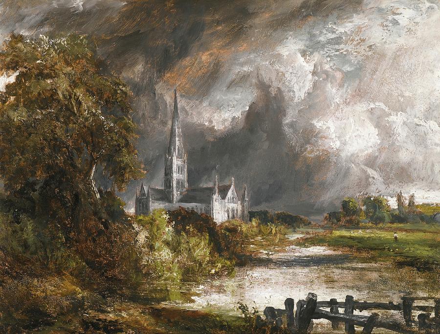 Salisbury Cathedral From The Meadows #18 Painting by John Constable