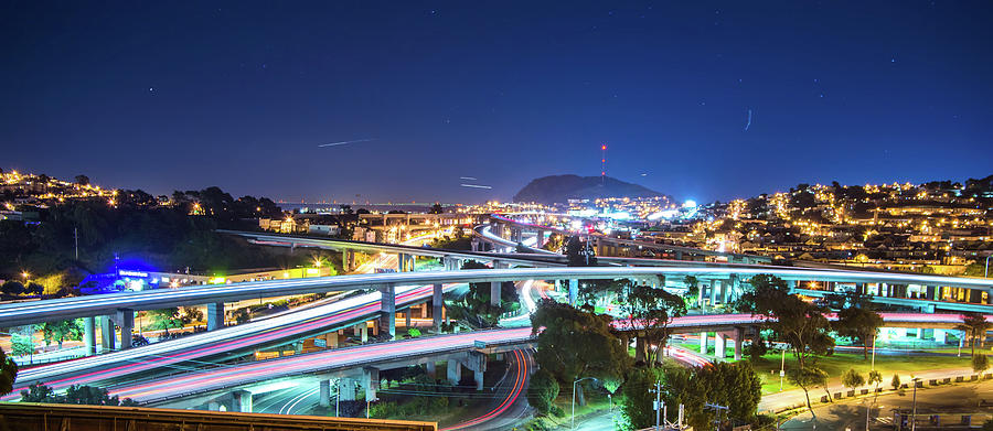 San Francisco California Cityscape Skyline At Night #17 Photograph by Alex Grichenko