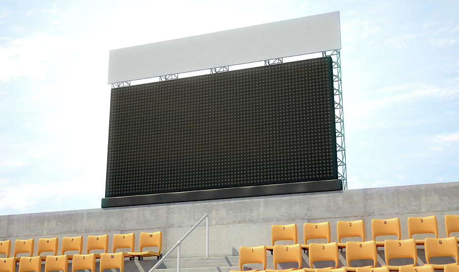 Sports Digital Art - Sports Stadium Scoreboard #17 by Allan Swart