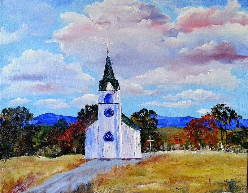 #17 St. Johns Historic Church on Hwy 69 #17 Painting by Cheryl Nancy Ann Gordon